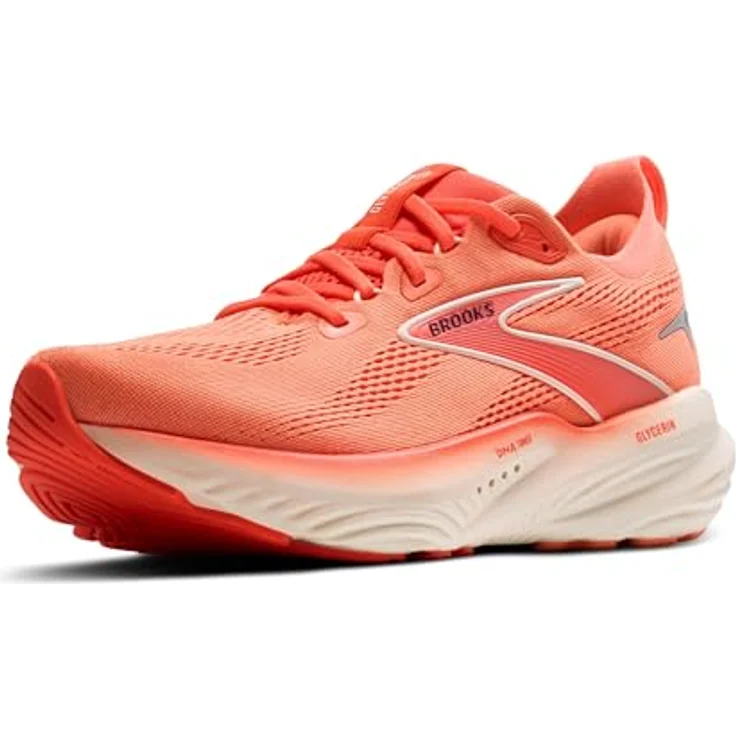 Brooks GLYCERIN 22 Lady, Laufschuhe mit DNA Tuned Dämpfung, Farbe: Desert Flower/Hot Coral/Milk, Größe: US 7 - EU 38 - CM 24 - UK 5 – Bild 1