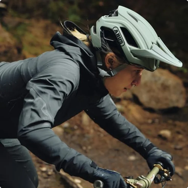 ABUS MTB-Helm CliffHanger, leichter Fahrradhelm mit ActiCage-Technologie und TriVider Riemensystem, für Damen und Herren, Grün, Größe L – Bild 6