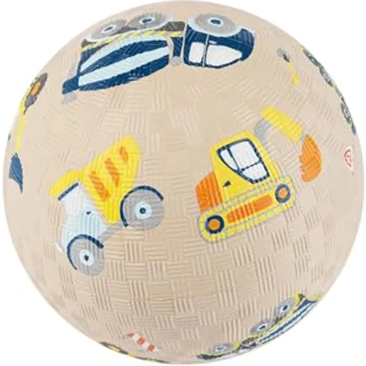 Sigikid Spielball Baufahrzeuge, 12 cm, aus 100% Naturkautschuk, beige, für Kinder ab 1 Jahr – Bild 1