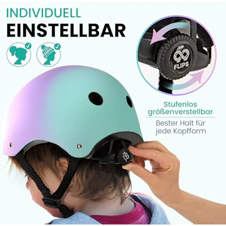 99FLIPS Fahrradhelm Kinder Mädchen, GS Skaterhelm für 3-12 Jahre, pink, TÜV Rheinland zertifiziert – Bild 5