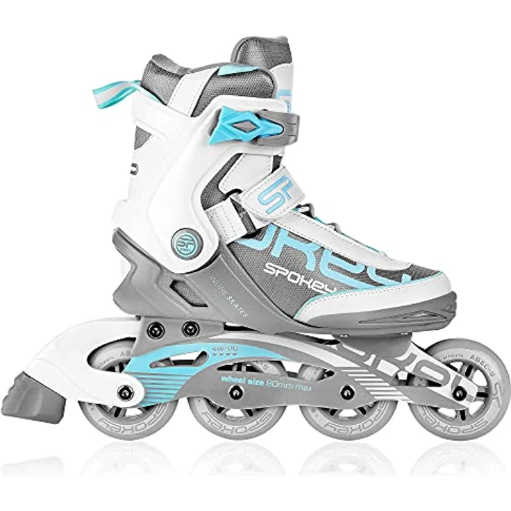 SPOKEY Prime PRO Inline Skates für Erwachsene, max. 100 kg, Alu-Schienen, ABEC-9 Carbon Kugellager, PU Rolle 82A, Ø 80 mm, anatomische Innensohle, Heelock, grau oder schwarz – Bild 1