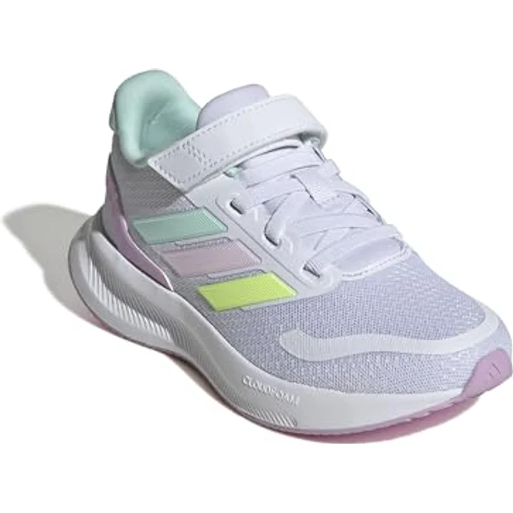 adidas Runfalcon 5 EL C, Laufschuhe für Mädchen, White/Mint/Pink, Cloudfoam Sohle, atmungsaktives Mesh-Design – Bild 3