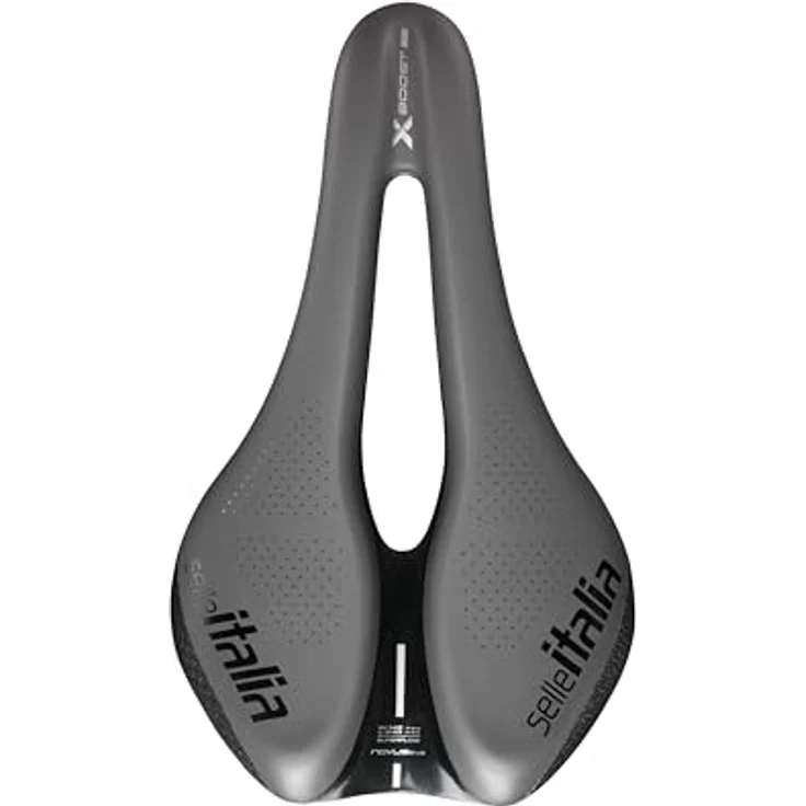 Selle Italia NOVUS Boost EVO X-Cross TM Superflow Sattel, grau, mit Superflow-Zentralausschnitt für optimale Druckentlastung und stabiler Formgebung – Bild 2