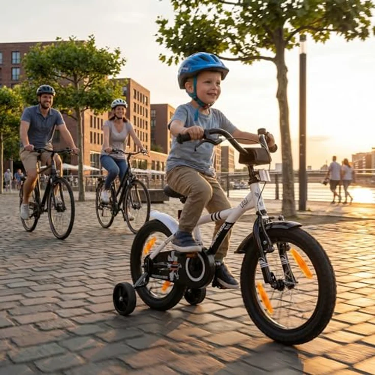 PROMETHEUS BICYCLES HAWK Kinderfahrrad 16 Zoll, 1 Gang, Rücktrittbremse, Stützräder, für Jungen und Mädchen ab 5 Jahren, robust und mitwachsend – Bild 2
