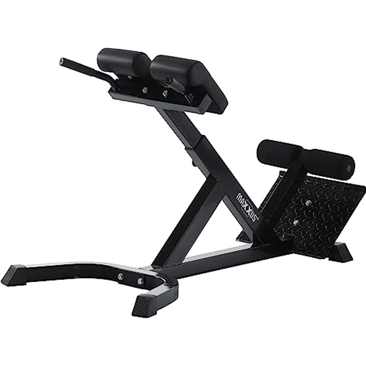 MAXXUS Hyperextension Rückentrainer - Verstellbar, bis 150 kg, mit Beinfixierung, Haltegriffen - Bauchtrainer, Römische Bank, Multifunktionales Workout Bench, Rückenstrecker für Zuhause, Fitness – Bild 1