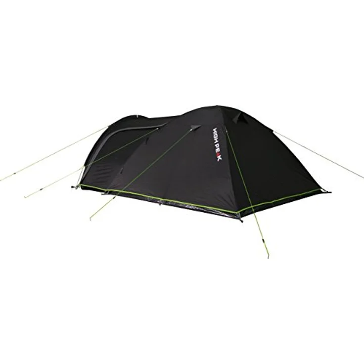 High Peak Kuppelzelt Mesos 4, Campingzelt mit Vorbau, 4.000 mm wasserdicht, Ventilationssystem, dunkelgrau/grün – Bild 4