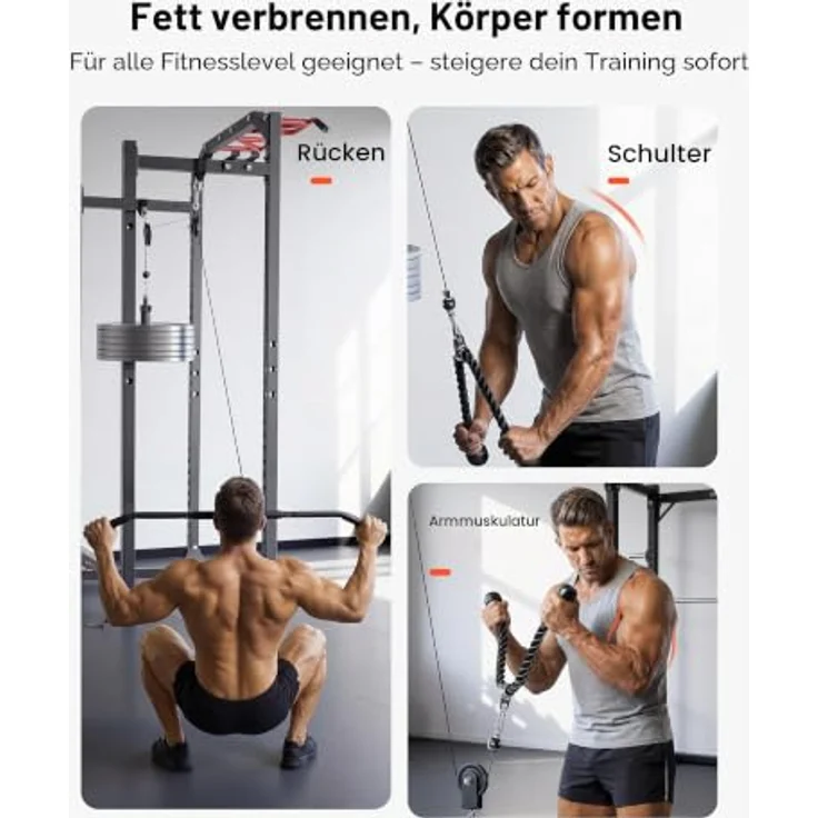 VEVOR Kabelzug QT1836, 2 Stück Latzug bis 150 kg belastbar, Krafttrainingsgerät mit Latzugstange und Pulley System für Heimtrainer und Fitnesscenter – Bild 6