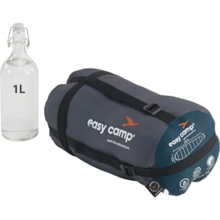 Easy Camp Falcon II, Mummy Schlafsack mit Komforttemperatur bis -1°C, leicht 1,36 kg, Kapuze, Zwei-Wege-Reißverschluss – Bild 4