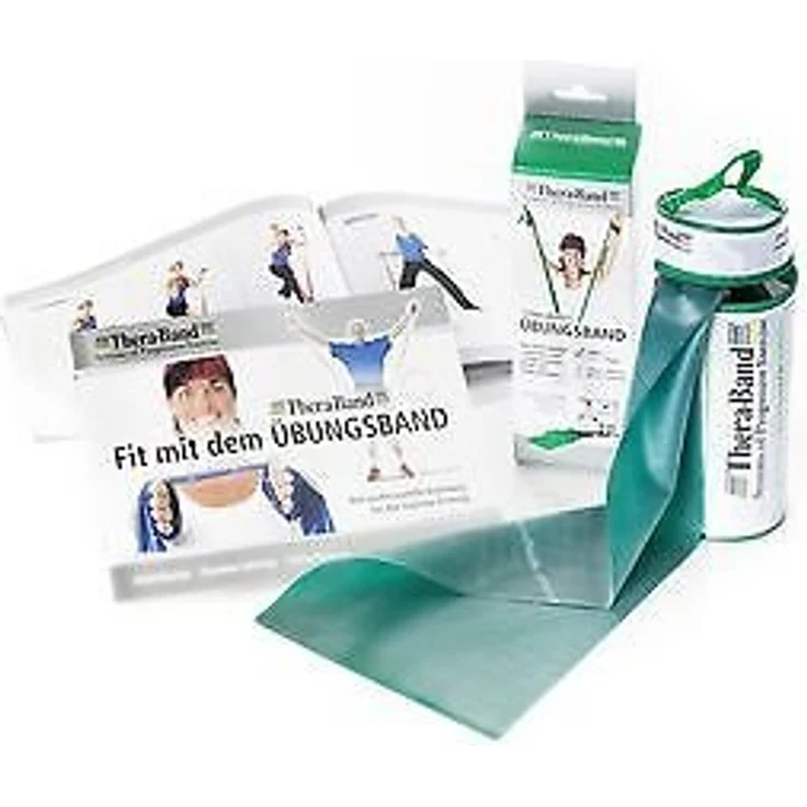 THERABAND Thera-Band Übungsband im Zip-Beutel, grün, 2,5 m, geeignet für Widerstandstraining und Dehnübungen, aus reinem Latex – Bild 2