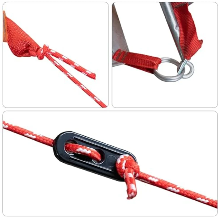 vidaXL Kuppelzelt für 4 Personen, wasserdichtes Campingzelt mit E-Anschluss, orange, 6.80 kg, 350 x 280 x 155 cm – Bild 8