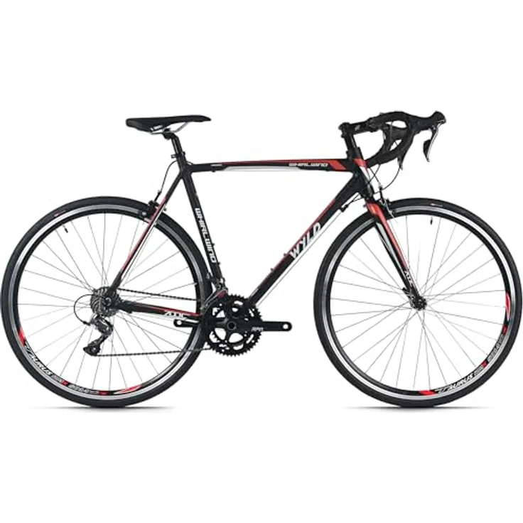 WYLD Rennrad Whirlwind 100, 28'' Rennrad mit 16 Gängen, Aluminium-Rahmen in Schwarz-Rot, 58 cm – Bild 2
