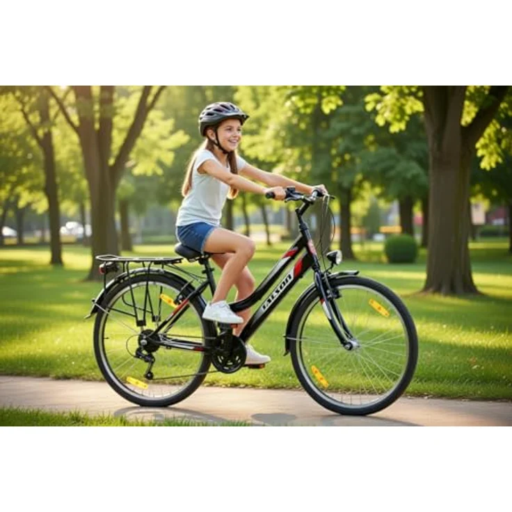 Talson 28 Zoll City-Fahrrad 21-Gang-Shimano-Schaltung mit Beleuchtung und Gepäckträger, Schwarz – Bild 5