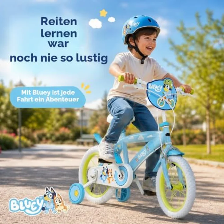 Toimsa Bikes 14 Zoll Kinderfahrrad Bluey, 1 Gang, mit Stützrädern, höhenverstellbarem Lenker und Sattel, für Kinder von 4-5 Jahren – Bild 7