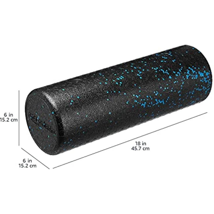 Amazon Basics Hochdichte Schaumstoffrolle, Blau gesprenkelt, 45 cm - Ideal für Gleichgewichtstraining und Tiefenmassage, aus Polypropylen – Bild 5