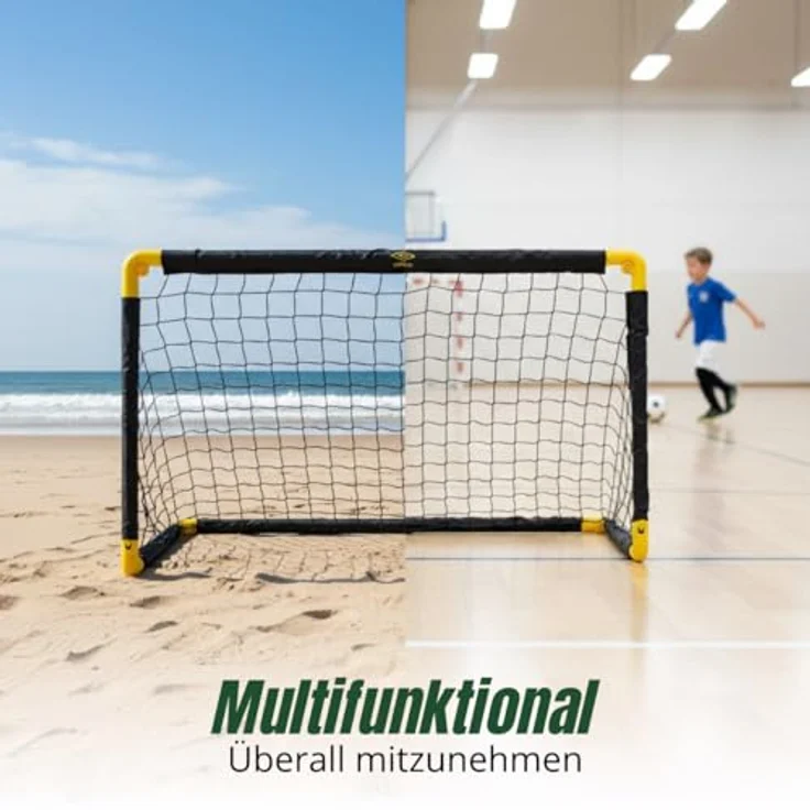Umbro Faltbares Fußballtor 90 x 59 x 61 cm, Metall, Schwarz/Gelb – Fußball Trainingszubehör für Kinder und Erwachsene, für Innen und Außen – Bild 4