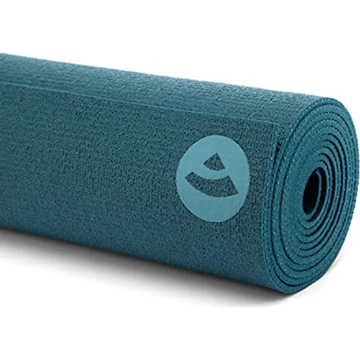 Yogamatte KAILASH PREMIUM, günstig & robust, rutschfest, schadstoffrei nach Ökotex 100, 183 x 60cm, 3mm dünne Privat- und Studiomatte, phtalatfrei, maschinenwaschbar (blau) - Made in Germany – Bild 2