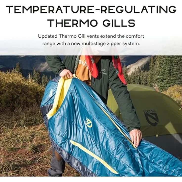 Nemo Equipment Forte Endless Promise, Schlafsack (208 cm) mit recycelbarem Material, Primaloft RISE Füllung und Thermo Gill Ventilationssystem, für Seitenschläfer geeignet – Bild 4