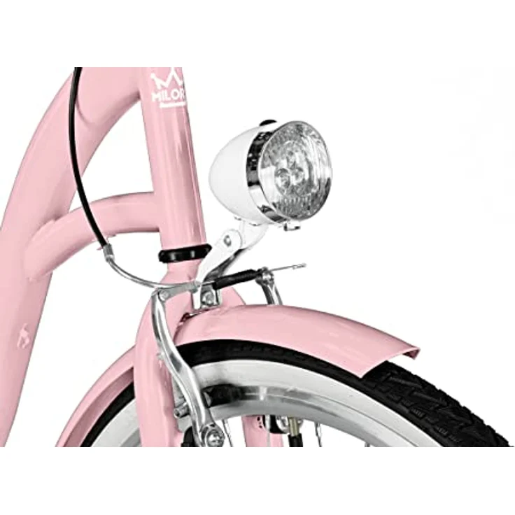 Milordbikes City-Fahrrad, Pink, Metall, 46 cm, leicht rollende 700C Reifen, integrierter Träger – Bild 5