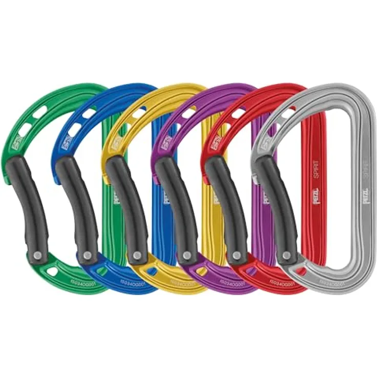 Petzl Spirit 6-Pack, Pack von sechs Musketieren, Karabiner mit Keylock-System, mehrfarbig, Unisex Erwachsener