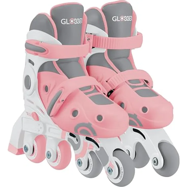 GLOBBER Learning Skates 2in1, verstellbare Inline- und Quad-Skates für Kinder, Gr. 30-33, ABEC 9, rosa, Rollengröße 54x24 mm