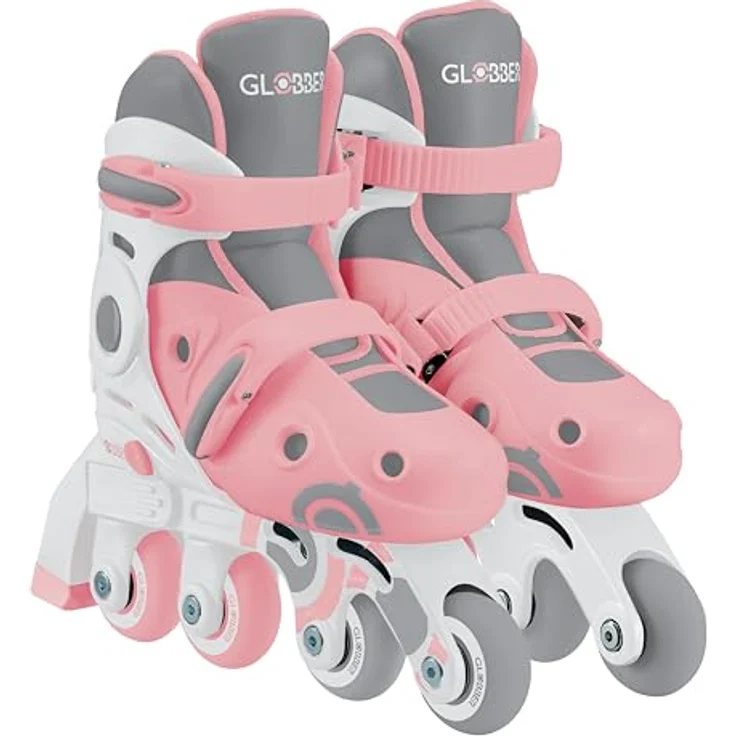 GLOBBER Learning Skates 2in1, verstellbare Inline- und Quad-Skates für Kinder, Gr. 30-33, ABEC 9, rosa, Rollengröße 54x24 mm – Bild 1