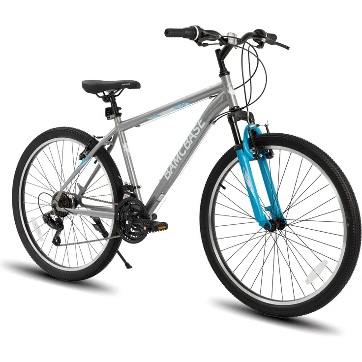 HILAND Mountainbike 27.5 Zoll MTB, 21 Gang, Hardtail mit V-Bremse, grau für Herren und Damen