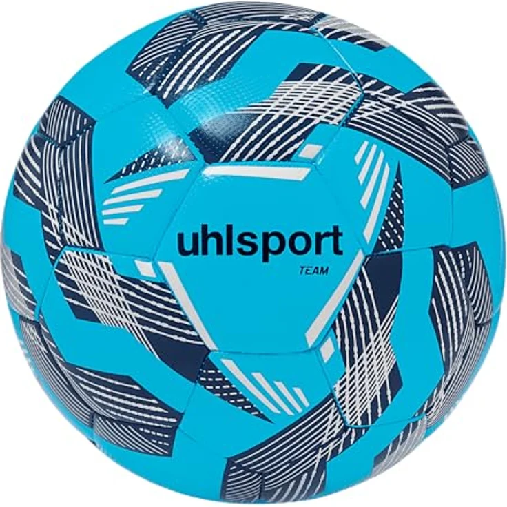 uhlsport Fußball Team-Fußbälle, langlebige Trainingsbälle aus thermoplastischem Polyurethan, Größe 3, 4 & 5, eisblau/Marine/weiß – Bild 1