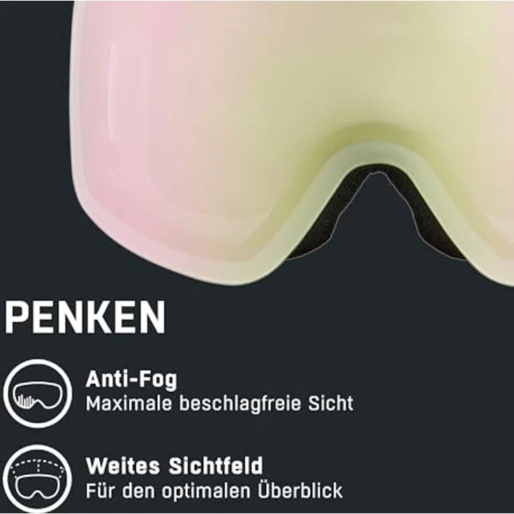 ALPINA PENKEN Skibrille, verspiegelte, beschlagfreie, rahmenlose Design mit 100% UV-Schutz, white-lilac matt, one size – Bild 2