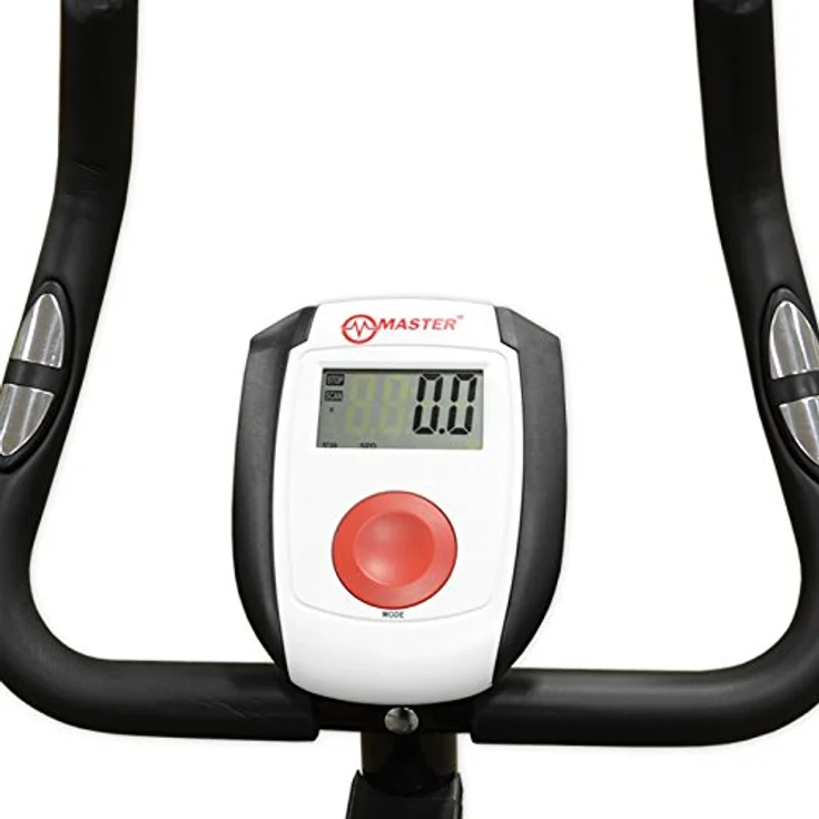 MASTER Erwachsene Magnetic Bike R08 Fahrrad-Heimtrainer, weiß/Schwarz, one Size mit Innerem Magnetsystem und manueller Spannungsregelung – Bild 3