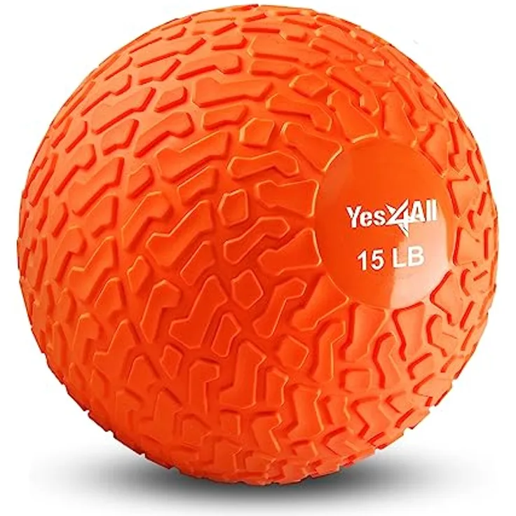 Yes4All FXF2 Slam Balls 6.8 kg für Kraft- und Workout - Slam Medizinball, Orange Bestie