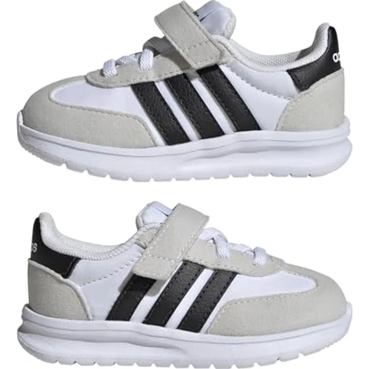 adidas Run 70s 2.0, Laufschuhe für Kinder mit Cloudfoam Dämpfung, Cloud White/Core Black/Grey One, EU 28.5 – Bild 8