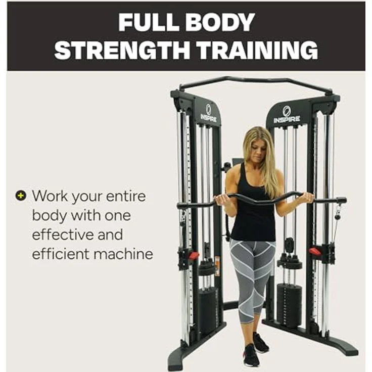 Inspire Kabelzugstation Functional Trainer FTX, kompakter DAP mit 2 x 75 kg Gewichtsblöcken, schwarz – Bild 3