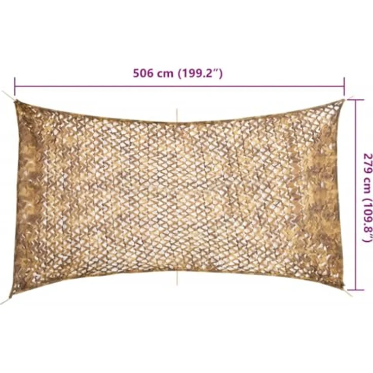 vidaXL Tarnnetz 506x279 cm, Sandfarbe, leichtes und wasserabweisendes Oxford-Gewebe mit Aufbewahrungstasche – Bild 2