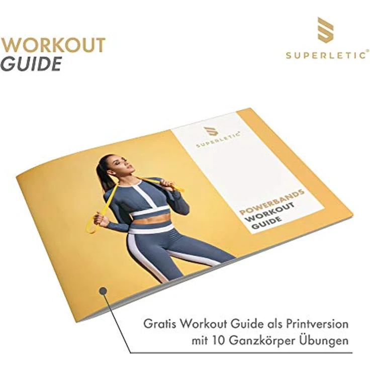 SUPERLETIC Powerbands, Widerstands-Fitness-Bänder für Pullup und Resistance-Training, 3er Set (Rot, Schwarz, Lila) mit Workout-Guide, 5 Stärken, robust und langlebig aus 100% Latex – Bild 5