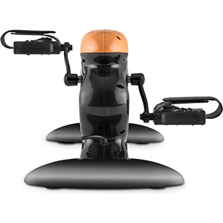 Klarfit Cycloony Beintrainer - Pedaltrainer für Muskelaufbau, 70 W, 12 Geschwindigkeitsstufen, Trainingscomputer, Vor- / Rückwärtslauf, schwarz-orange – Bild 4