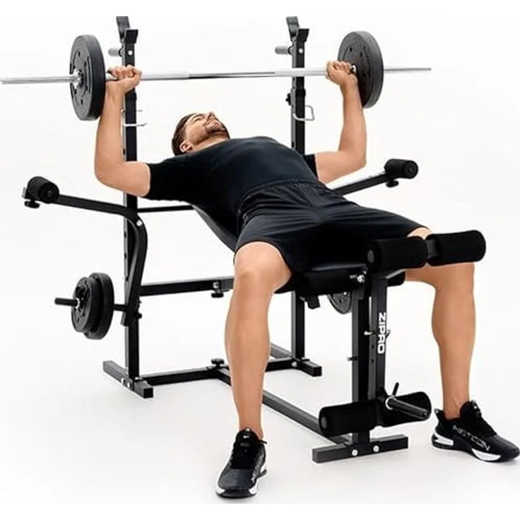 ZIPRO olympisches Hantelbank-Set Ripped, 270kg, Multifunktion Trainingsbank mit verstellbarer Rückenlehne, Beinentwickler und mehr – Bild 3