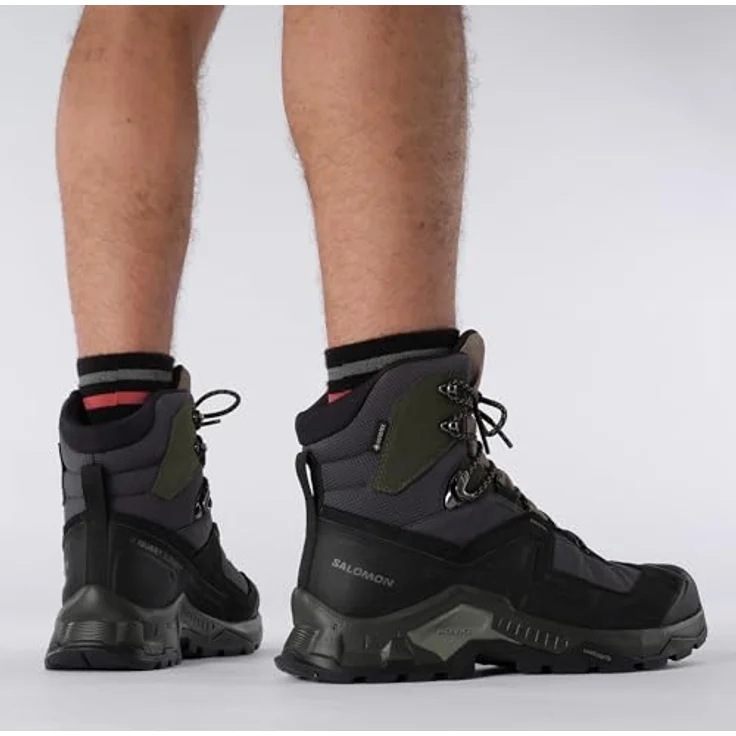 Salomon Quest Element GTX, Herren Wanderschuhe mit Gore-Tex-Membran und robuster Gummisohle, Schwarz/Deep Lichen Green (41 1/3) – Bild 7