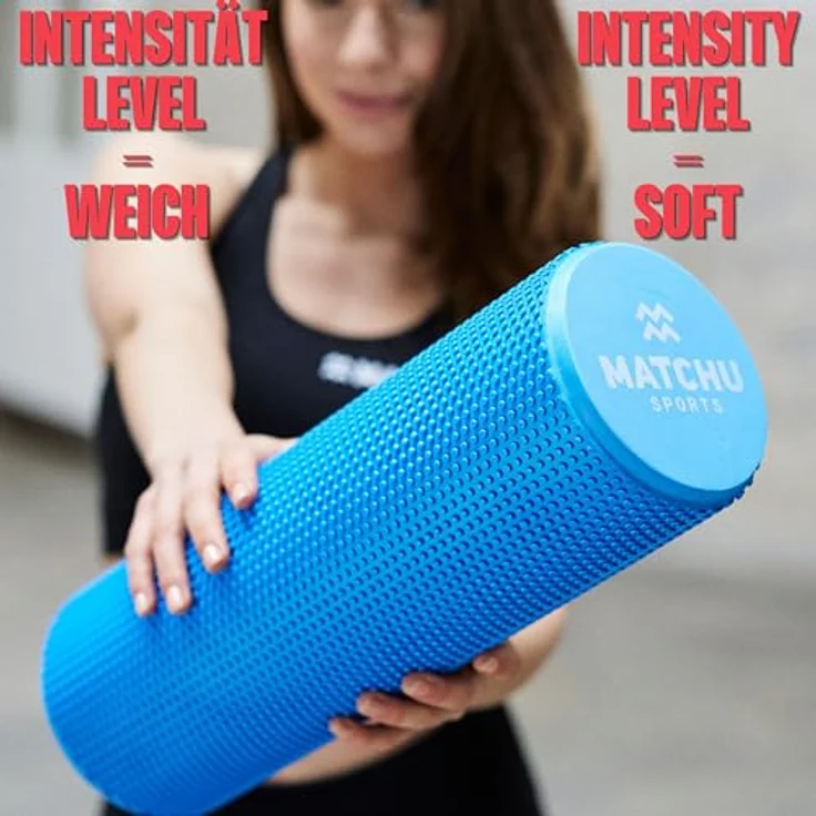 Matchu Sports MATCHU Faszienrolle, Massageroller weich, 45x15 cm, Blau, EVA Foam, für Muskelentspannung und Durchblutungsförderung – Bild 3