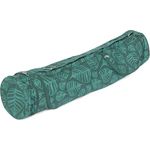 Bodhi Yogatasche ASANA Bag Cotton | Maharaja Collection | Yogamattentasche in verschiedenen Größen | Baumwolltasche für Yogamatte & Zubehör | inkl. Außentaschen | 60 cm | Bodhi Leaves/deep Green