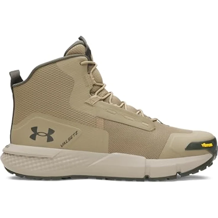 Under Armour Charged Valsetz Mid Wanderstiefel, Beige/Braun, EU 45 1/2, atmungsaktiv, stoßdämpfend, Vibram XS Trek Außensohle – Bild 1