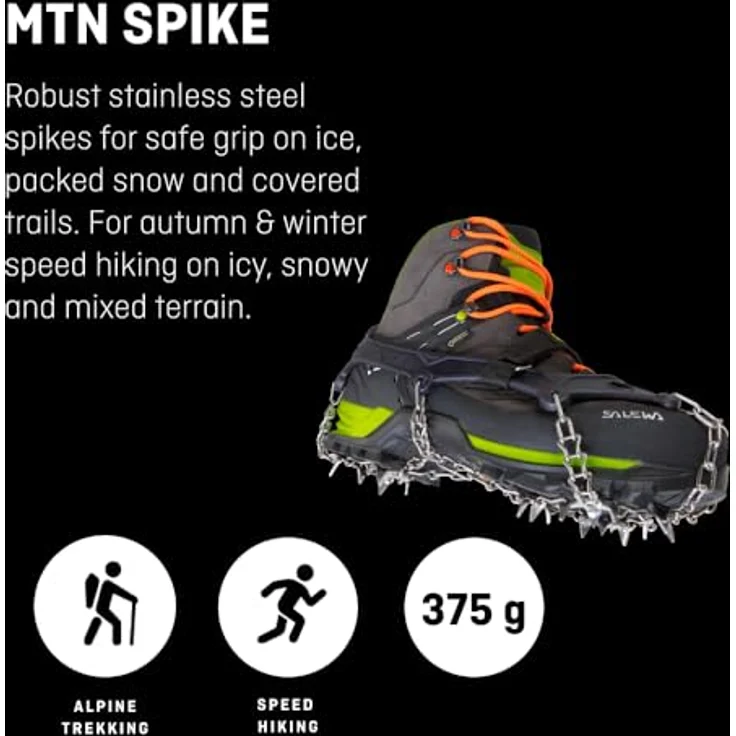 Salewa Puez Mtn Spike, Steigeisen mit 18 rostfreien Edelstahl-Spikes für sicheren Halt auf Eis und Schnee, Universalgröße 36-47 EU – Bild 2