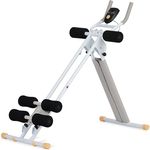 SportPlus Bauchtrainer SP-ALB-011-W, klappbare Sit-up Bank mit 4-fach verstellbarem Trainingswinkel, LCD-Display und bis 100 kg belastbar, weiß