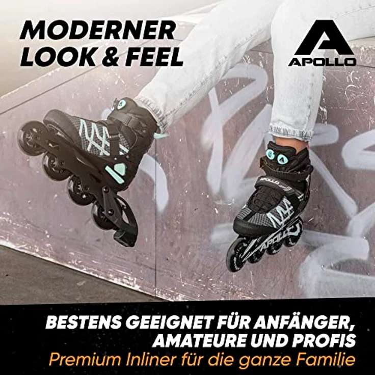 Apollo Inlineskates Fast Entry Inline Skates Inliner Air Flow X2, Inliner für Teenager, Damen und Herren, orange/green/purple/silver – Bild 6