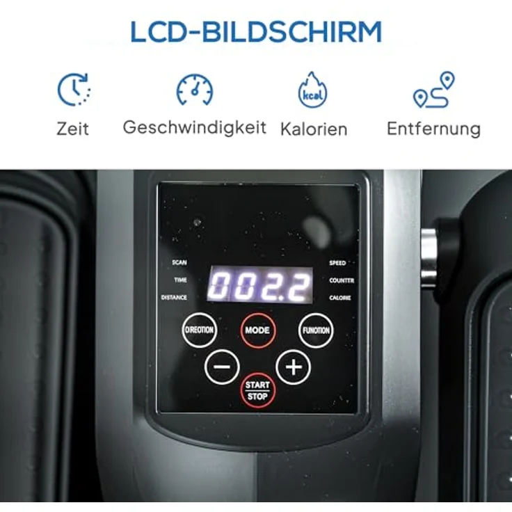 SPORTNOW Mini-Ellipsentrainer Untertisch, 12-stufiger Crosstrainer mit LCD-Anzeige, Fernbedienung und Vorwärts- & Rückwärtsbewegung für Büro und Senioren – Bild 5