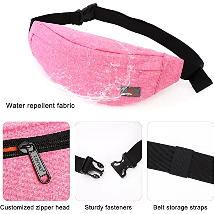 TINYAT Gürteltasche Bauchtasche, wasserfest mit verstellbaren Riemen für Outdoor Aktivitäten, grau, T201 – Bild 5