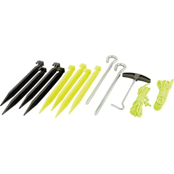 Outwell Zelt Zubehörpaket, Mehrfarbig, One Size - Anchor, Guyline und Kunststoffheringe, Selbstleuchtende Abspannleinen, Heringsauszieher – Bild 2
