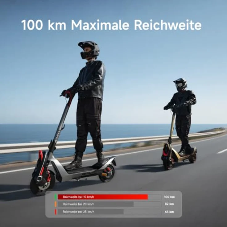 NAVEE UT5-MAX-DE, 2400 W E-Scooter mit 15,3 Ah, 100 km Reichweite, grau, 20 km/h, 150 kg Belastbarkeit, Versandkostenfrei – Bild 7