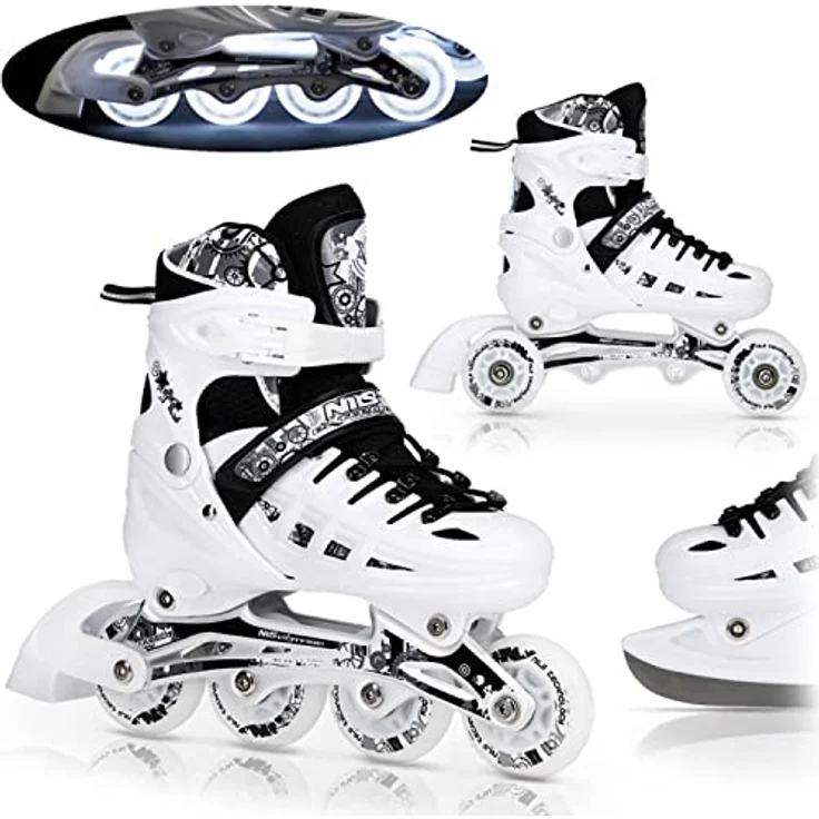 Nils NH10905, Inline Skates mit leuchtenden Rädern und multifunktionalem Befestigungssystem, Größe 40 – Bild 1