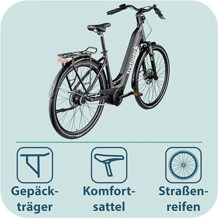 Tretwerk Amber Nexus E-Bike Damen, 28 Zoll Elektrofahrrad mit 550 Wh Akku, Shimano 8-Gang-Nabenschaltung, Tiefeinsteiger für Körpergröße 155 - 185 cm – Bild 8