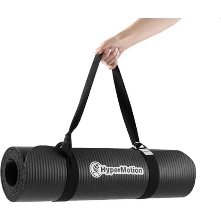 HyperMotion Yogamatte HYP58 YOGA MAT 0.8B, NBR-Schaumstoff, 183x61x0,8 cm, Schwarz, mit Tragegurt – Bild 20